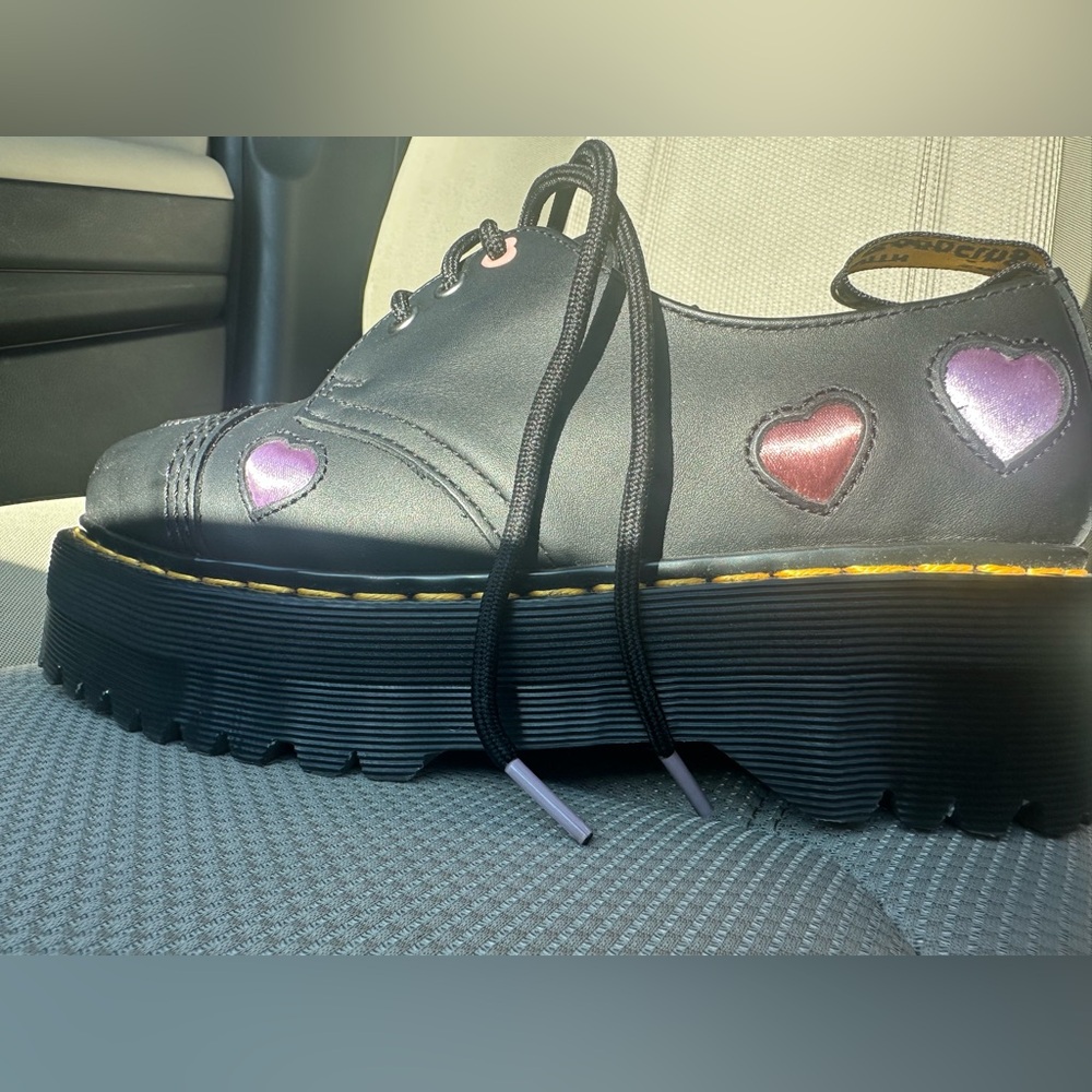 Doc Martens Black Heart-Embellished Women's Shoes